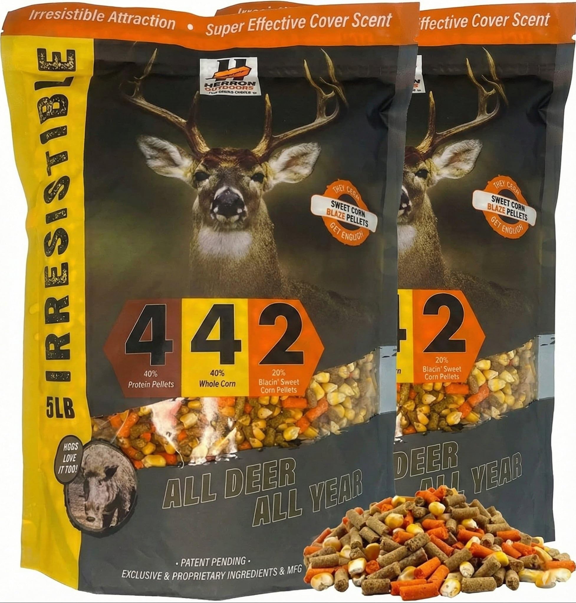 Herron Outdoors 4-4-2 Blaze Orange Protein Deer Feed 10lbs