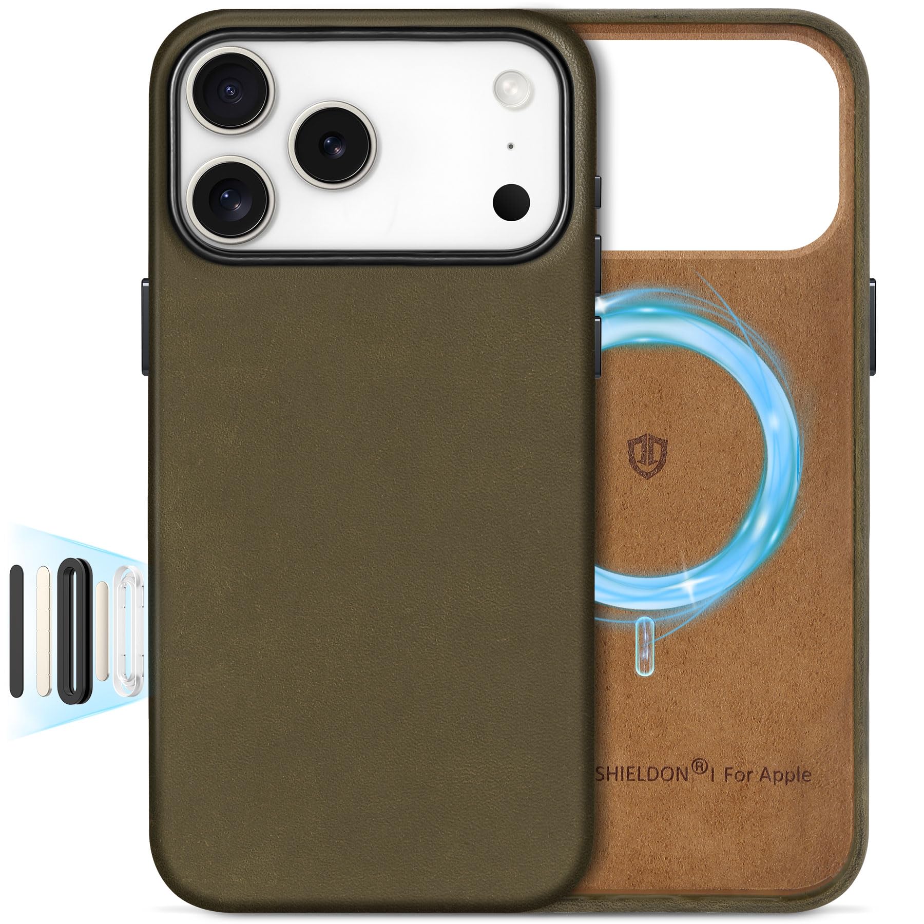 Coque iPhone 17 Pro Max en cuir véritable compatible MagSafe - 7