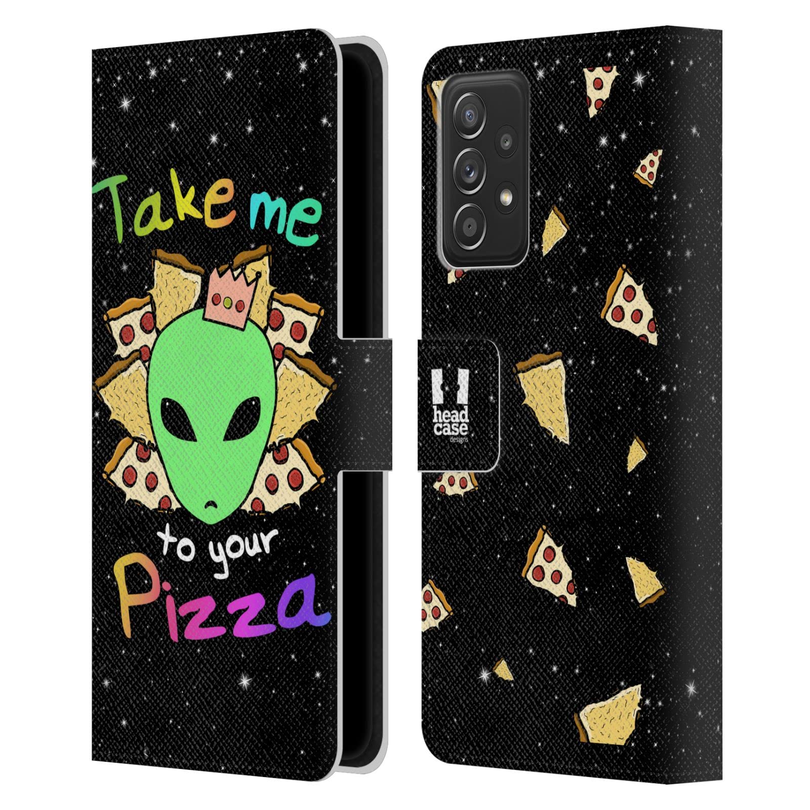 Funda Cuero Samsung Galaxy A53 5G Pizza Extraterrestres Tipo Libro 7