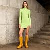 Botas altas FancyQueen para mujer, estilo campus, punta cuadrada, para otoño 3