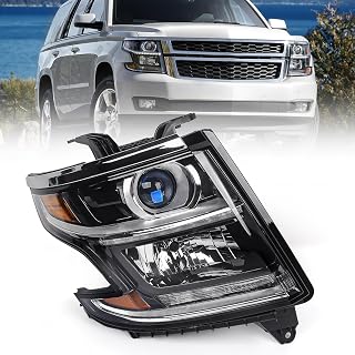 FIONE W/O Bulbs Halogen Headlight for Chevy Tahoe/Suburban 2015-2020 Right