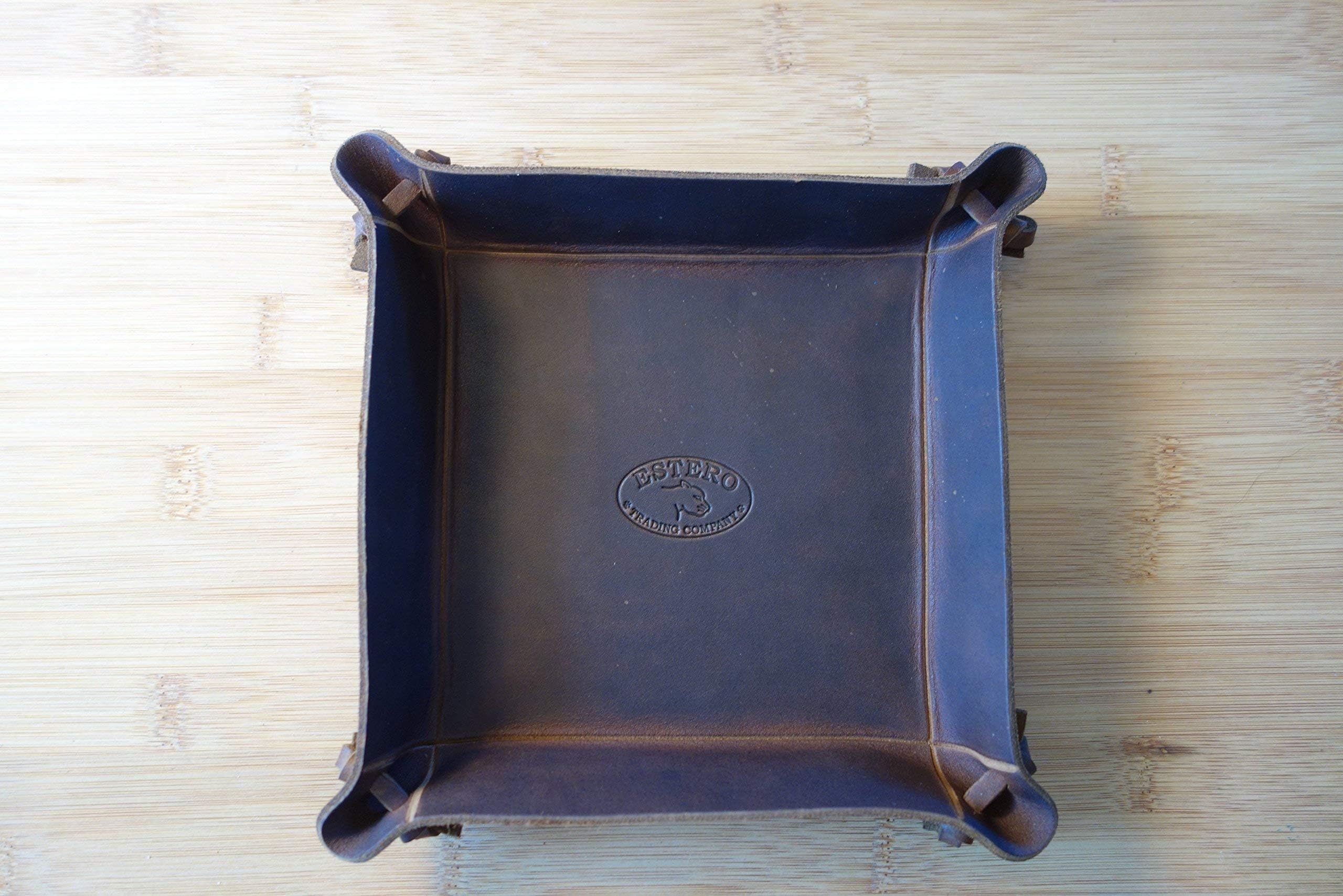 Leather Valet tray.Groomsmen gift.USA, Fathers Day Gift,Dresser caddy,catch all. Dresser valet. car keys. phone base.pocket change tray.