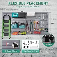 Vista 2 de Slat Wall Paneling Garage Slat Wall Storage Systems Grey Slatwall Panels 4'x8' Power Tool Organizer Wall Mount, PVC Garage Storage & Organization