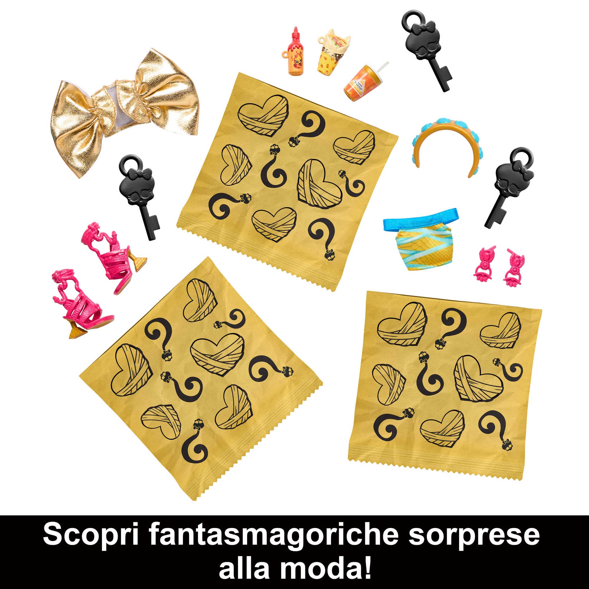 Monster High - Playset Segreti da Brivido Cle De Nile, set con bambola, abiti e armadietto, 19+ accessori, giocattolo per bambini, 4+ anni, HKY63