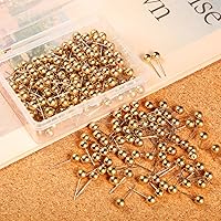Vista 3 de Map Tacks - Pines de empuje de tamaño pequeño, 300 paquetes (dorado, 1/5 pulgadas)