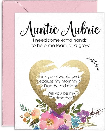 Tarjeta para rascar con propuesta de madrina, necesito un juego extra de manos para ayudarme a aprender y crecer, tarjeta de bautismo, tarjeta