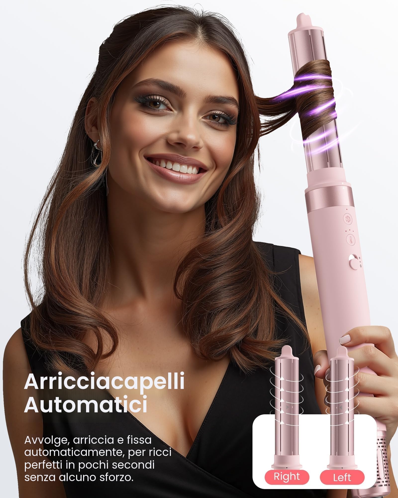 MESCOMB 5 in 1 Air Styler & Spazzola Asciugacapelli, 110000 RPM Multifunzione Asciugatura Rapida, Nessun Danno Termico con Ricci, Liscio Volume con Scatola Portaoggetti Adatto per Fare Regali