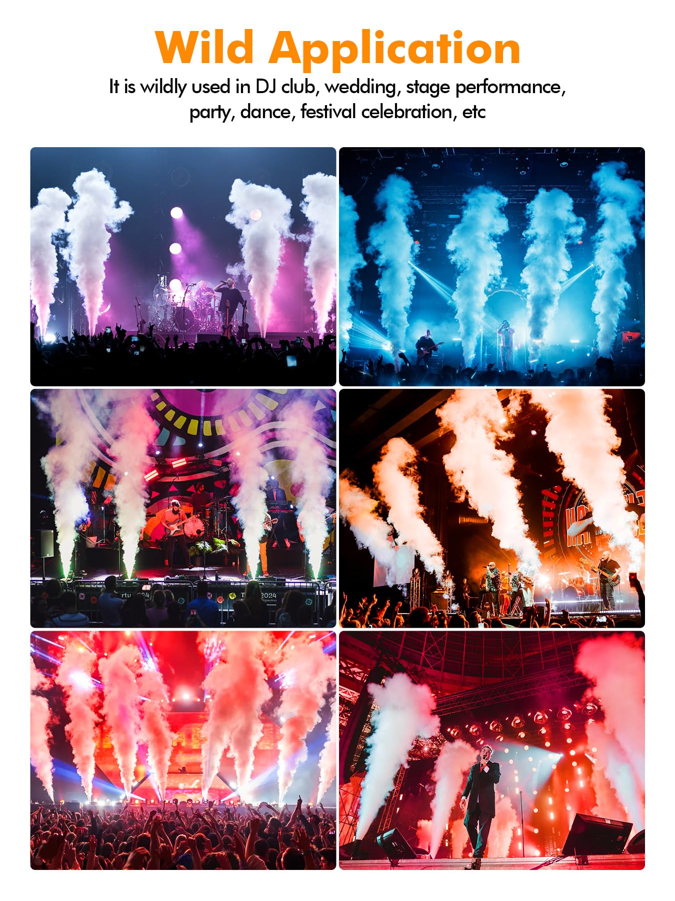 Ridgeyard Macchina per il fumo da 1500 W con telecomando wireless e luce a LED con 16 colori, adatta per DJ discoteca party, Halloween, Natale, feste di nozze e spettacoli sul palcoscenico, ecc