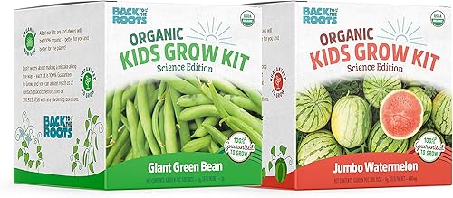 Back to the Roots Kit de cultivo científico para niños, paquete de 2 frijoles y sandía