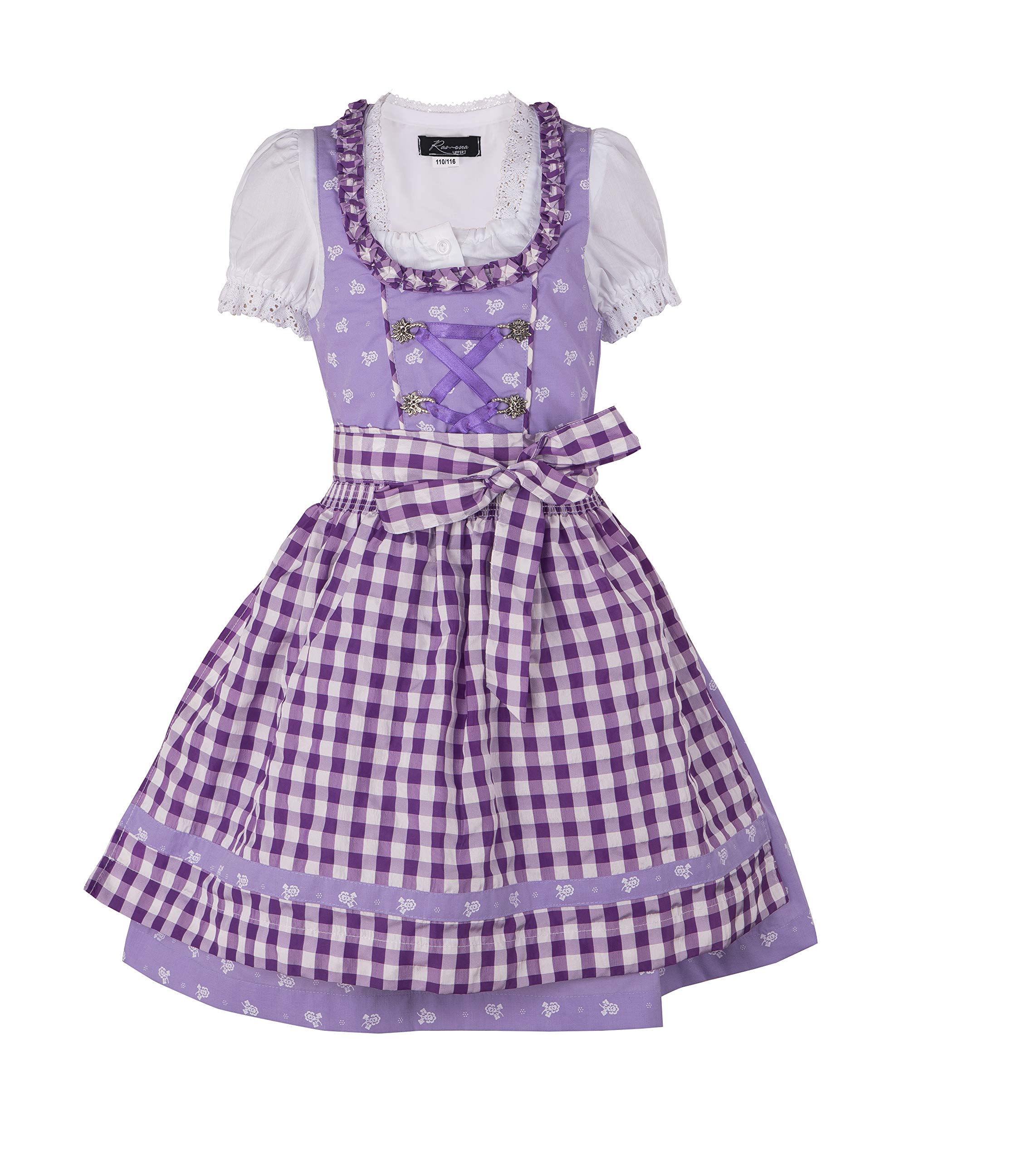 Ramona Lippert Kinderdirndl Chrissi, 3-teilig mit Bluse, lila