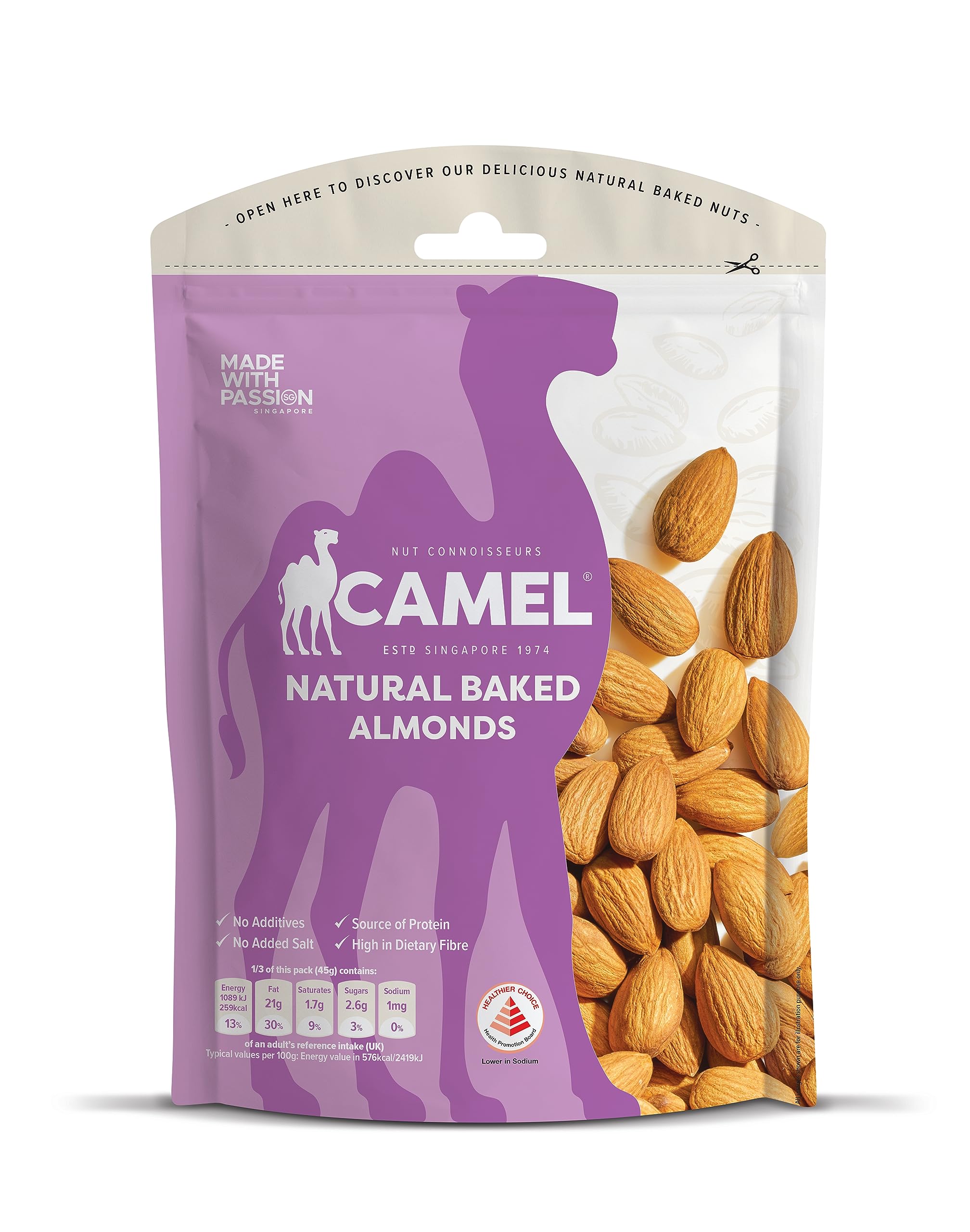 CAMEL NATURAL ALMOND BAKED NUTS 150GM