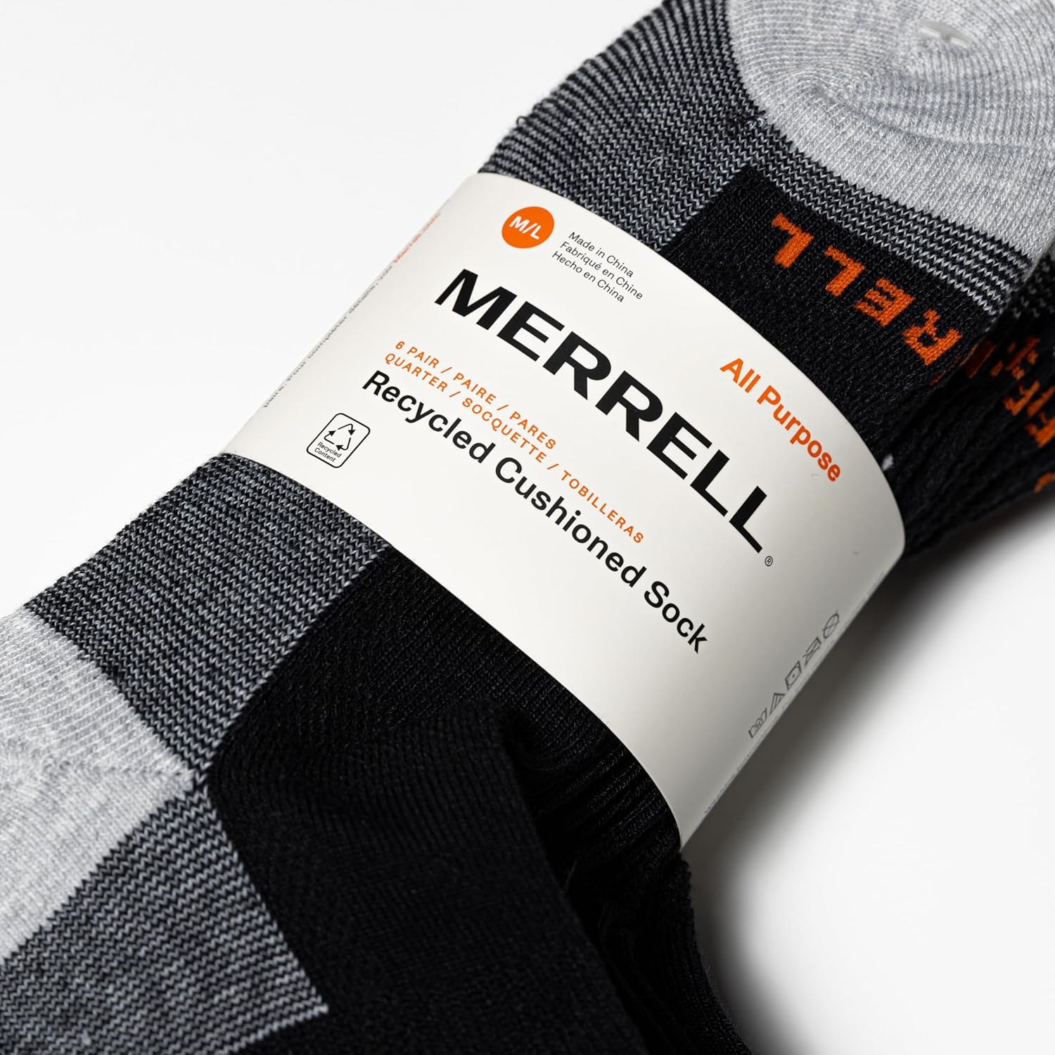 Merrell Unisex Adult Men's and Women's Recycled Cushioned Ankle Socks - 6 & 12 Pairs - Hiking Arch Support