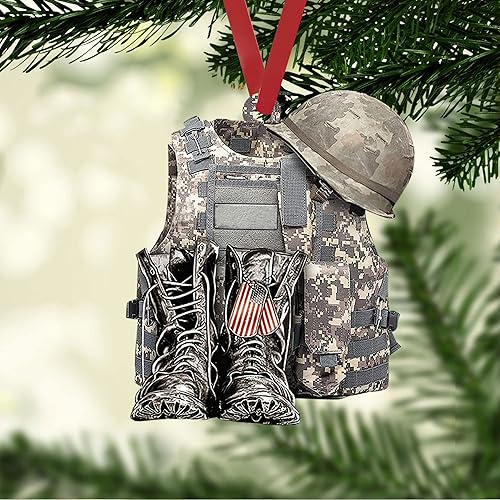 Miniatura 6 de Talataca Mochila de soldado veterano botas militares espejo retrovisor para automóvil accesorios de árbol de Navidad decoración colgante interior