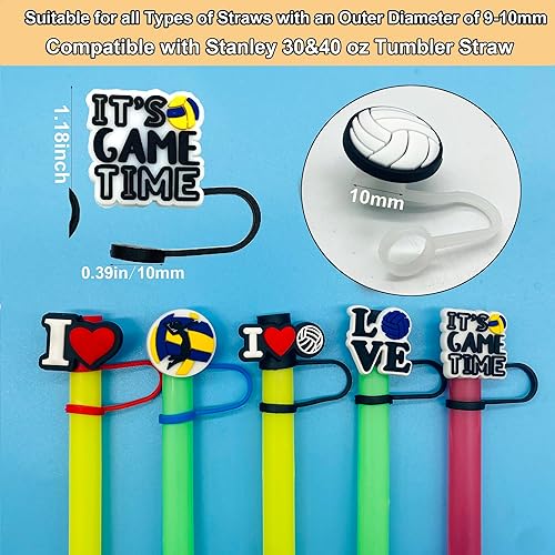 Miniatura 5 de 18 fundas para pajilla, fundas de silicona de 0.394 pulgadas, cubiertas para popotes para vasos, reutilizables, a prueba de polvo, para beber