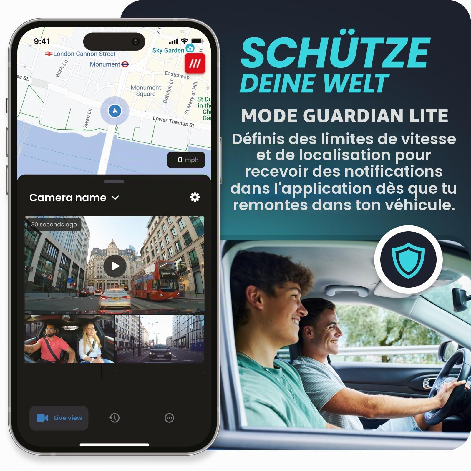 Nextbase Piqo Caméra embarquée 2K+SD 32Go | Caméra de voiture compacte QHD sans écran | Surveillance du stationnement et enregistrement en boucle