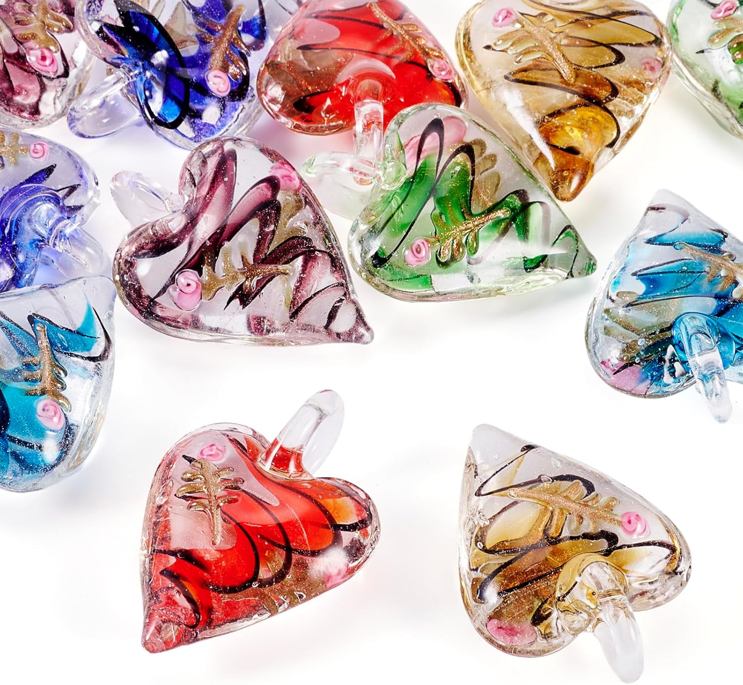 Craftdady Lampwork Glass Pendants 3D Crystal Butterfly Cat Teardrop Heart Fish Parrot Playing Card Charms for DIY Bracelets Earrings Jewelry Making