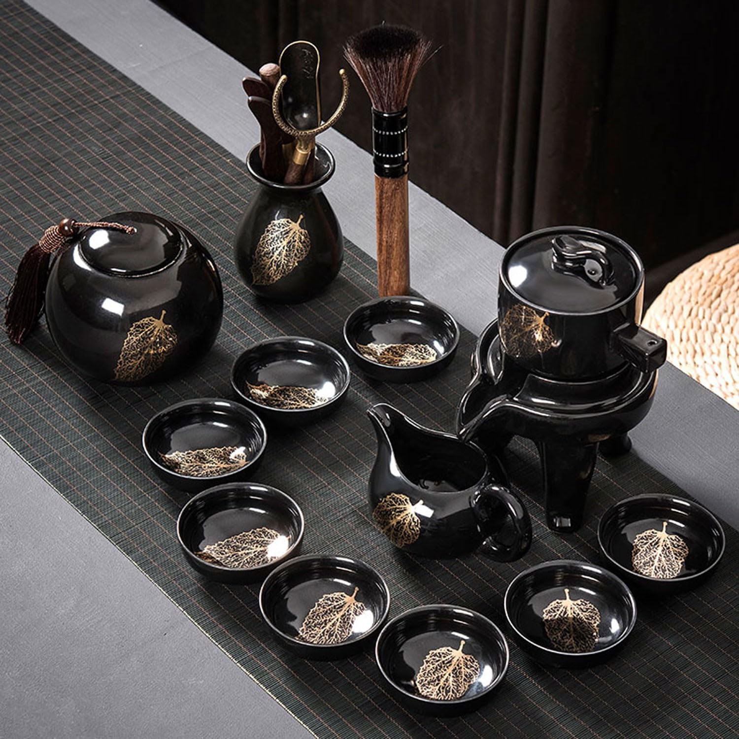 teekanne mit stövchen Matcha Tee Set Automatisches Kung-Fu-Teeset für die Teezubereitung, Artefakt zur Teezubereitung aus Graphit für den Haushalt(Color:C,Size:)