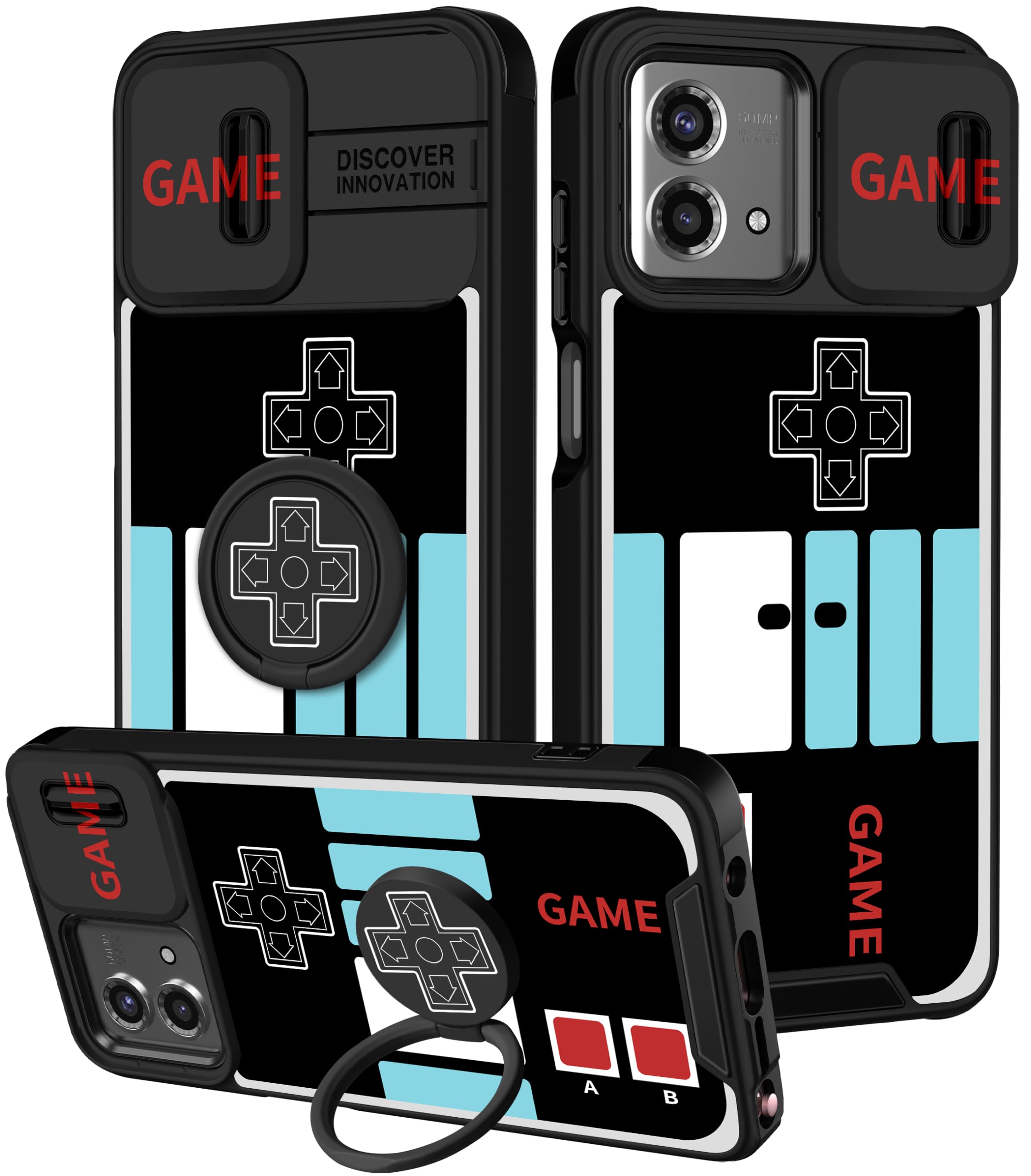 Funermei for Moto G Stylus 5G 2023 Case - Women Gameboy Cute Console Phone Cover Girls Men Cartoon Fashion Cool Funny Design with Camera Cover and