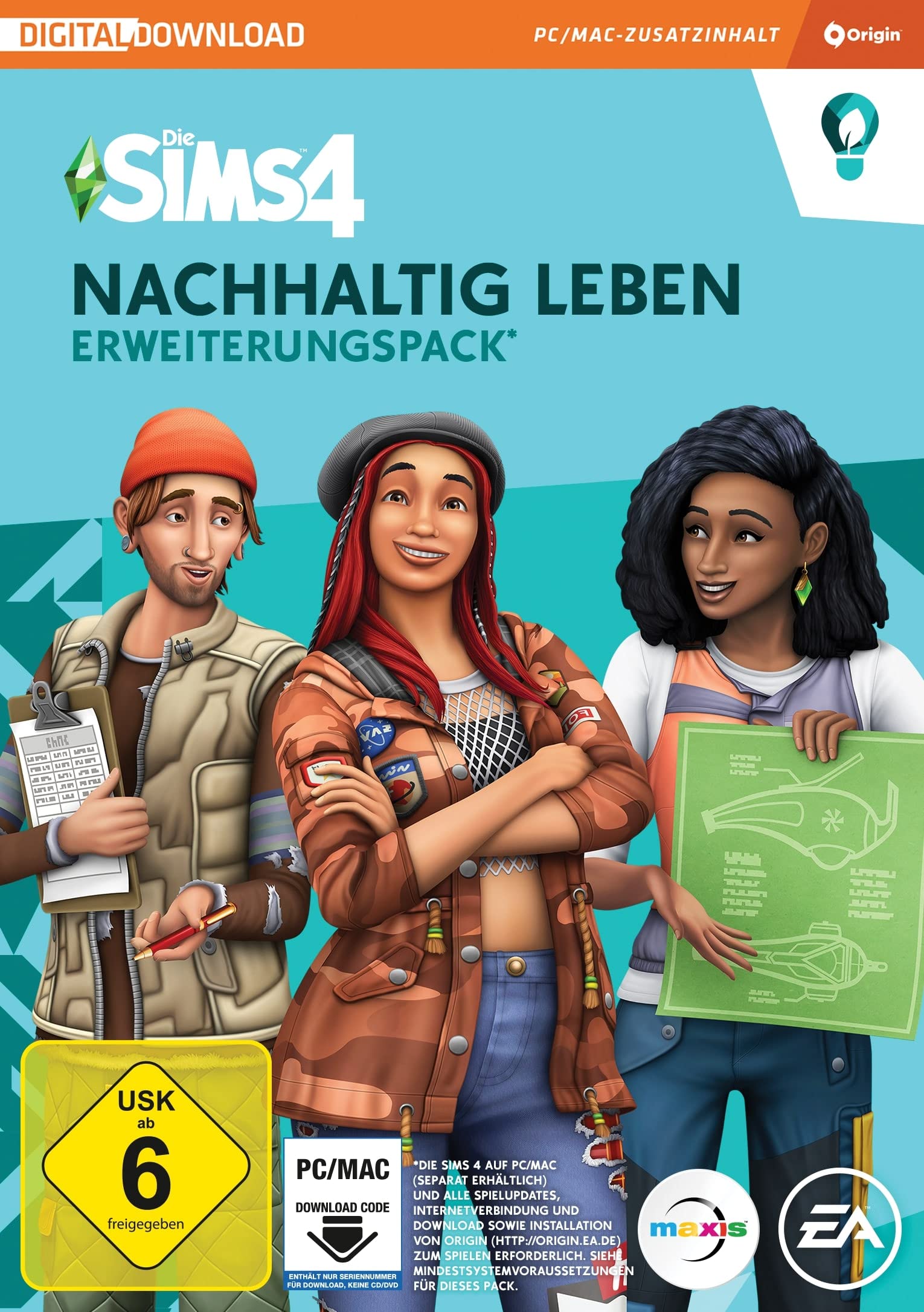 Die Sims 4 Nachhaltig leben (EP9) Erweiterungs-Pack PCWin-DLC |PC Download Origin Code |Deutsch