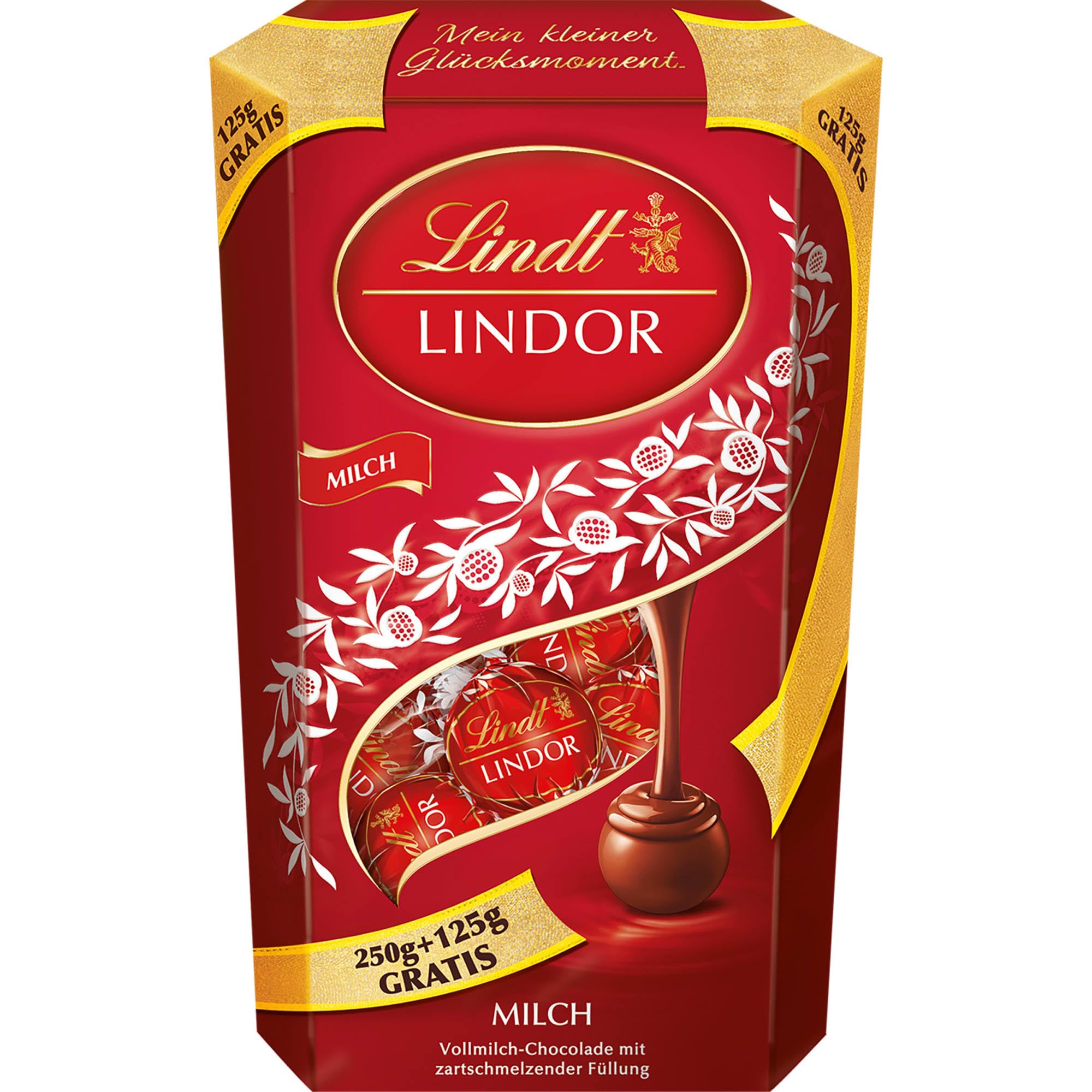 Lindt Schokolade | LINDOR Cornet mit Milch Kugeln | 375g | Vollmilch-Schokolade mit zartschmelzender Füllung | Pralinen-Geschenk | Schokoladen-Geschenk