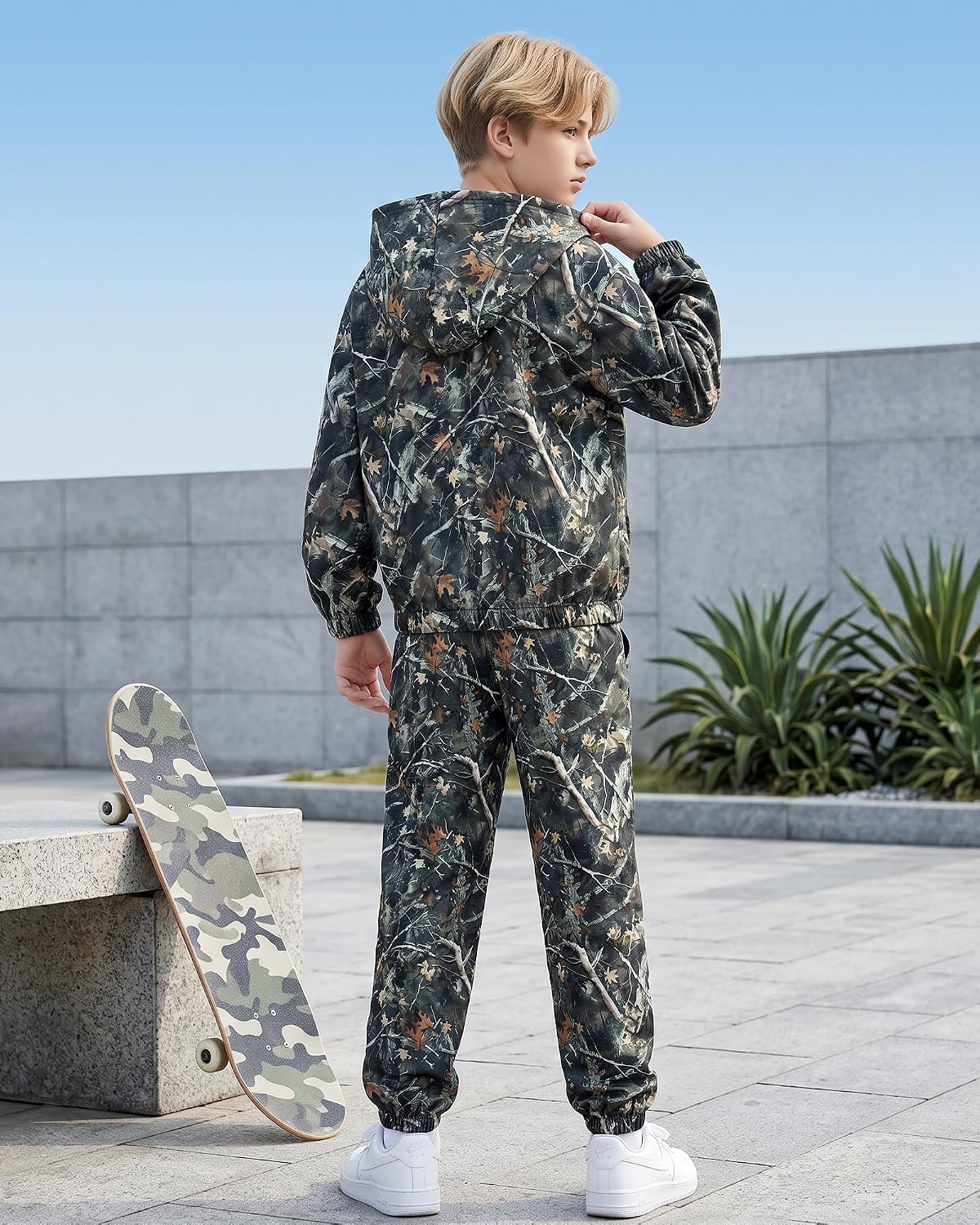 DISAUR Boys 2 Piece Outfit Half Zip Printed Hoodie Jogger Pants, Ages 5-14