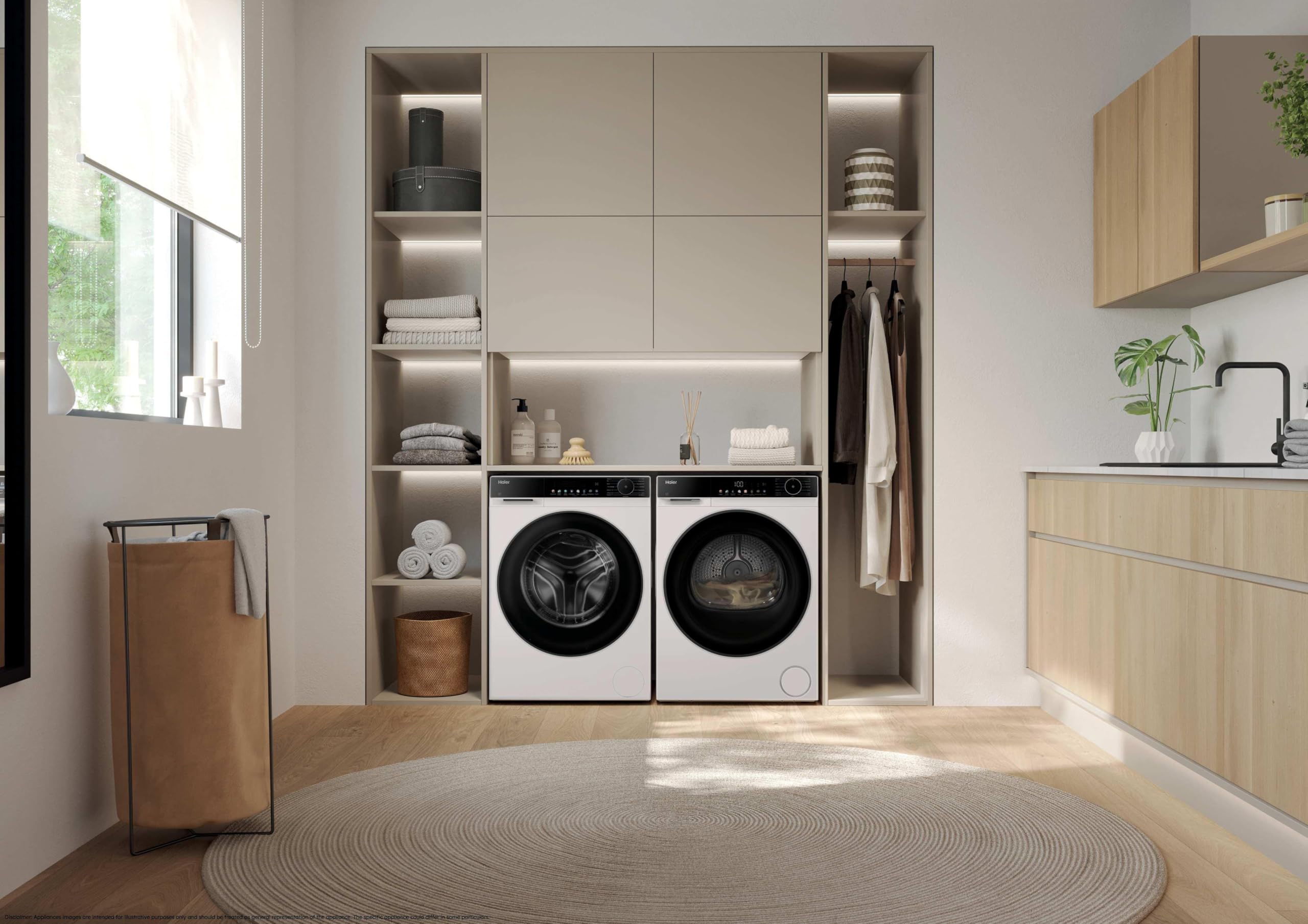 Haier Wärmepumpentrockner 9kg I G5 Serie I Klasse C I AI Power Inverter Motor, Automatik- & Hygiene-Programm, XL Schontrommel, Wi-Fi & hOn App I HD90-C33657U1