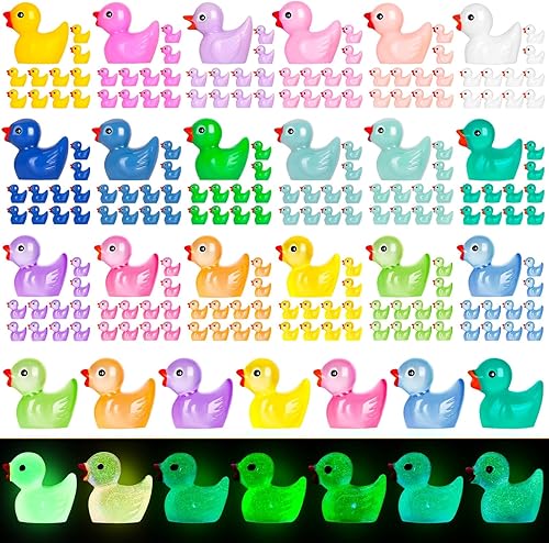 selizo 180 mini patos de resina, pequeño pato para jardín de hadas de micro paisaje, adorno de casa de muñecas para bromas de escondite, recuerdos
