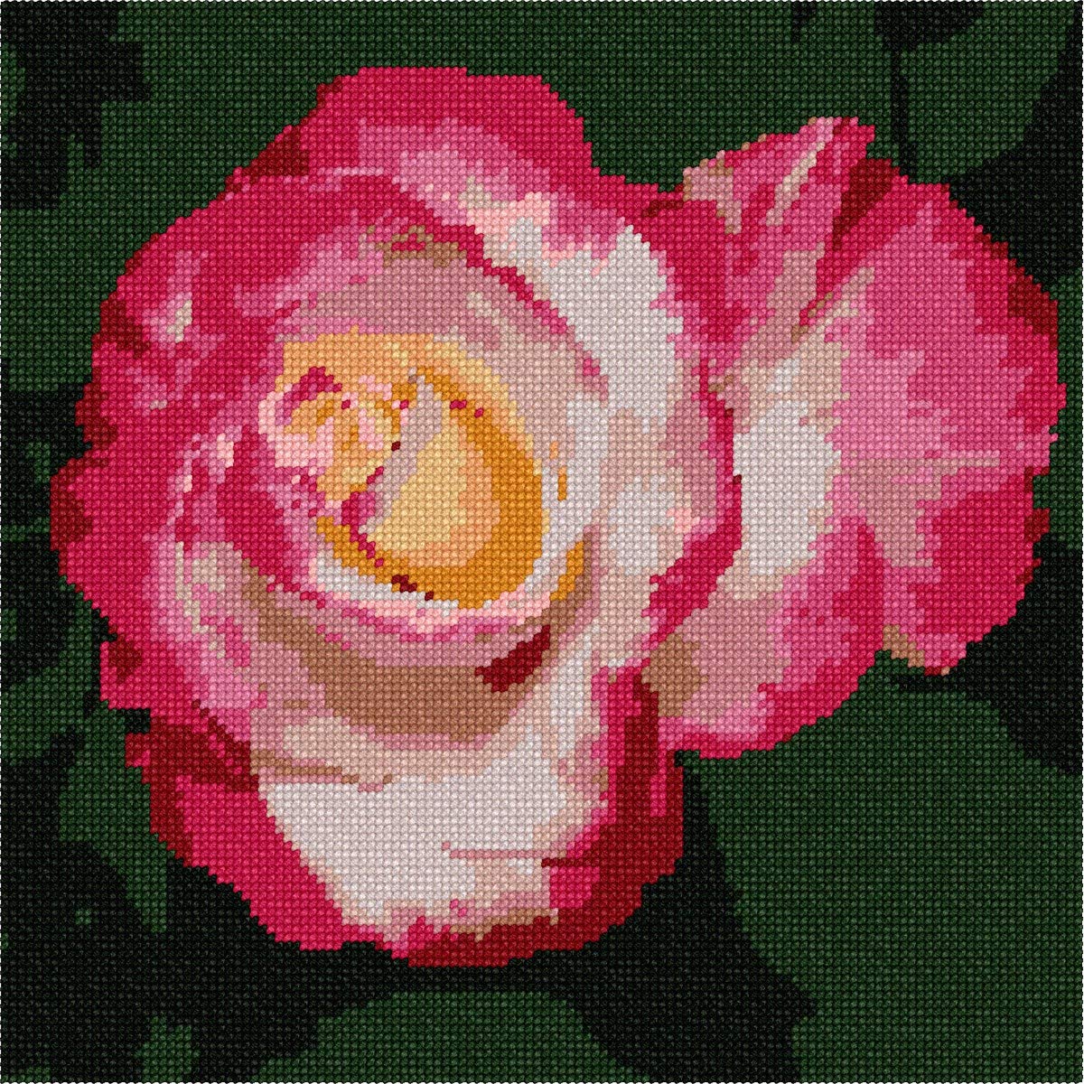 Pepita Needlepoint Kit: Yellow Rose - 10x13" Printed Canvas With DMC Thread & Needle