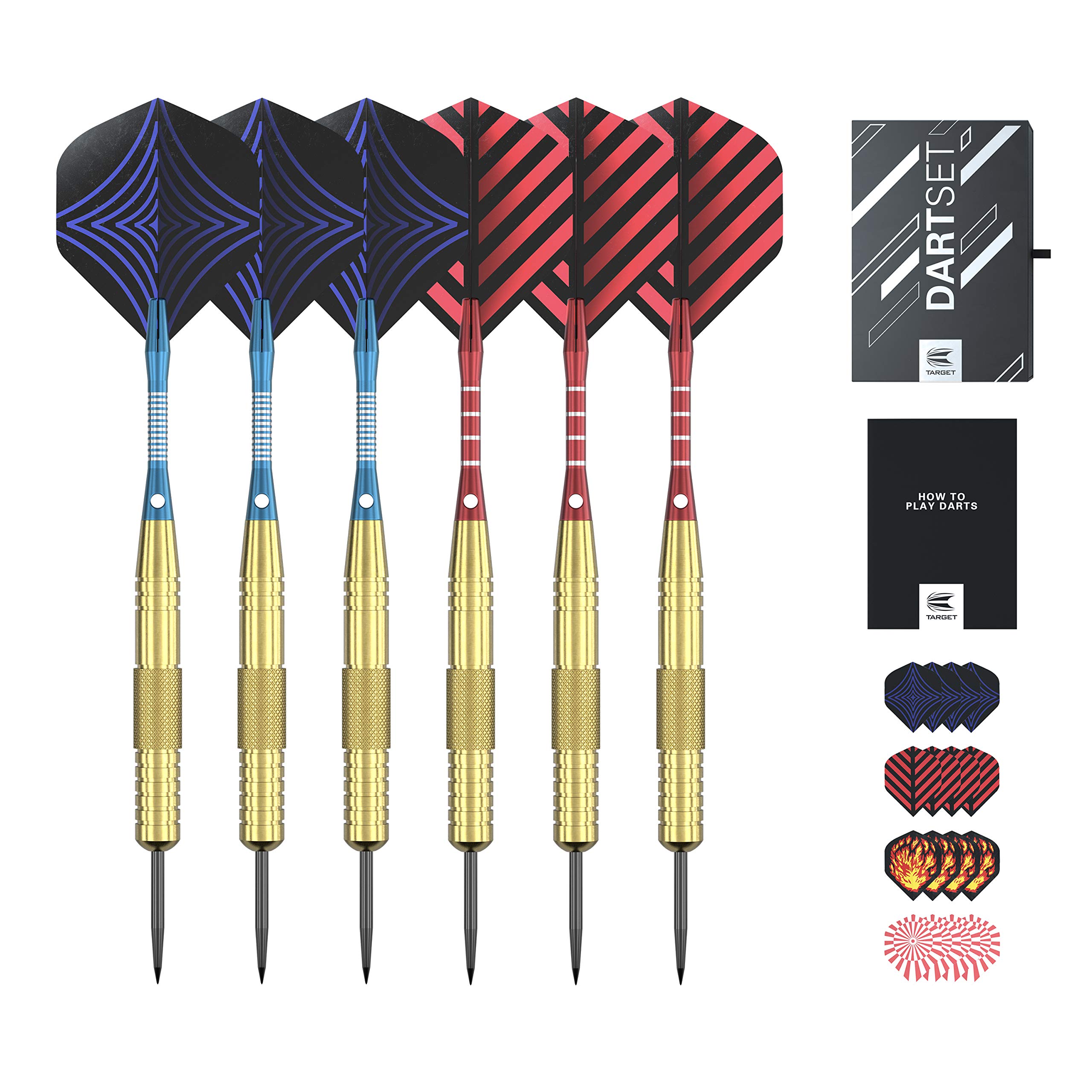 Target Darts6 Brass Darts Steel Tip Gift Set
