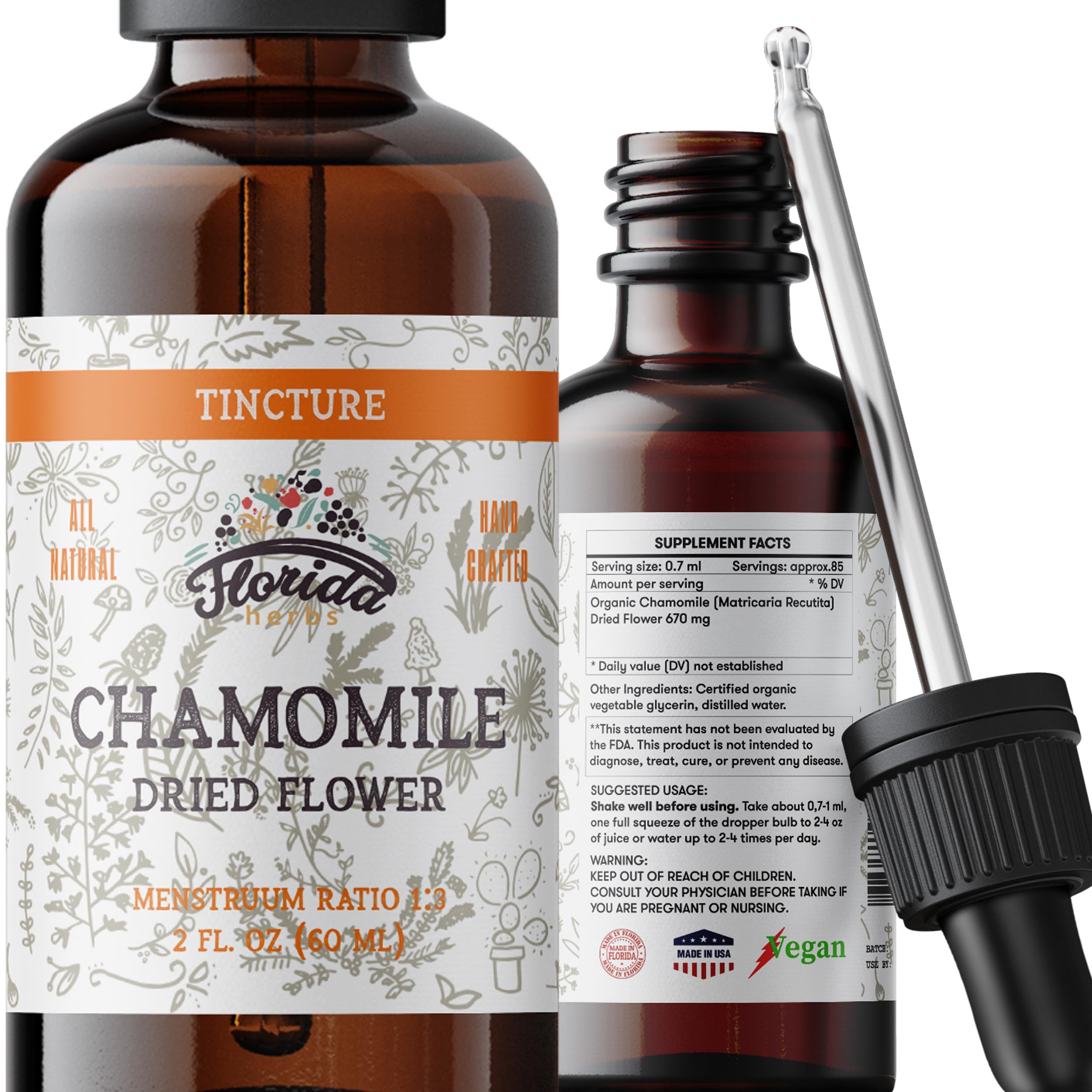 Amazon.com: FLORIDA HERBS Chamomile Tincture, Organic Chamomile