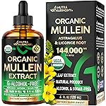 Mullein Drops for Lungs - USDA Organic Liquid - Mullein Leaf Extract Supplement - Made in USA - Lung & Bronchial Cleanse for Smokers - Respiratory Health Support - As Tincture, Tea, Pills - 4 fl oz
