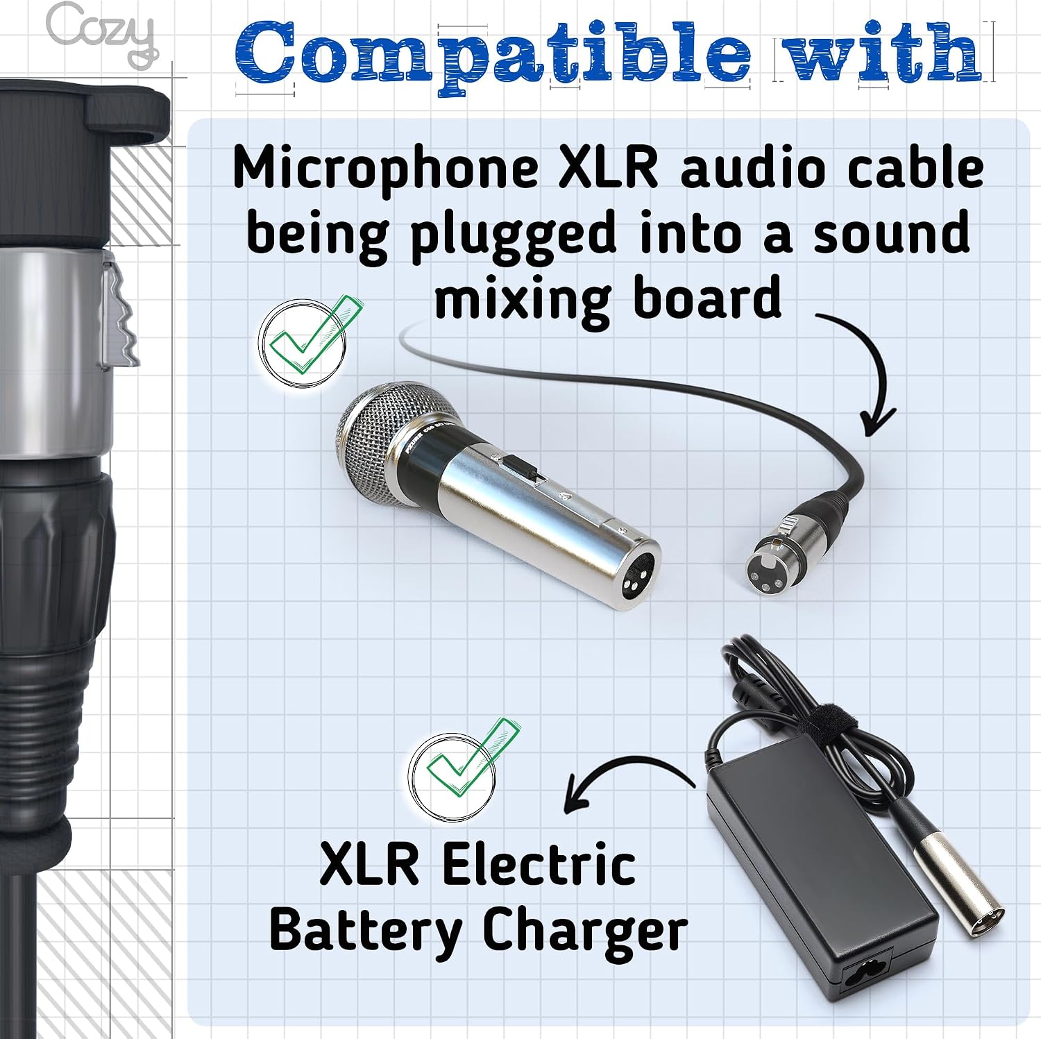 Cozy Female XLR Cable Caps Microphone Dust Protection Cover Audio Cord Protector Battery Charger Tether Saver Prevention from Oxidation and Damage During Travel Black 5-Pack image 4