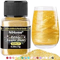 Vista 19 de NiHealth - Polvo comestible con purpurina brillante, polvo metálico, decoración de alimentos, espolvoreado, polvo brillante para bebidas, vino