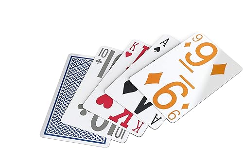 Baron Barclay Tarjetas de puente súper jumbo de alta visibilidad, una baraja doble (rojo y azul)