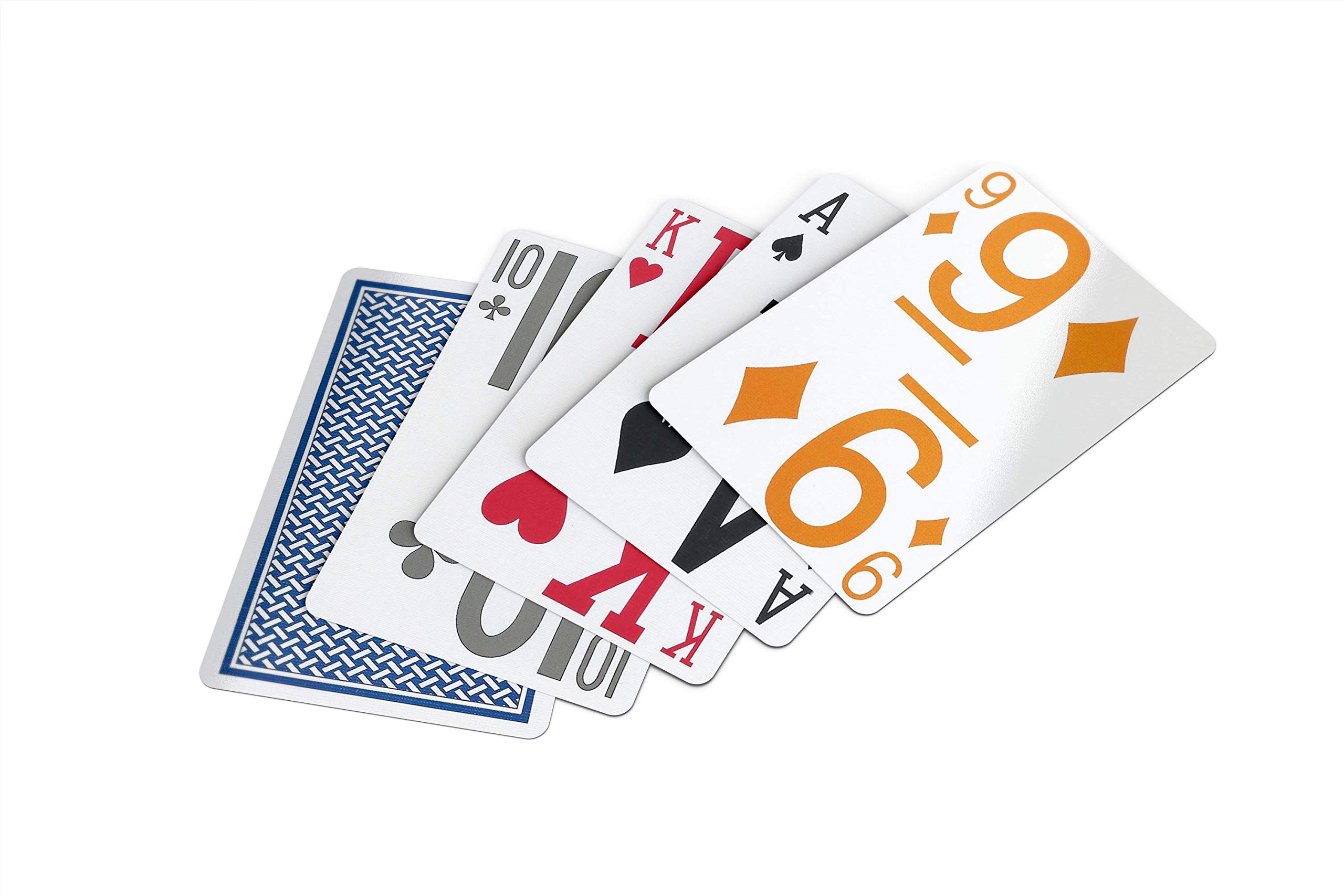 Baron Barclay Hi-Visibility Super Jumbo Bridge Cards- One Double Deck (Red and Blue)