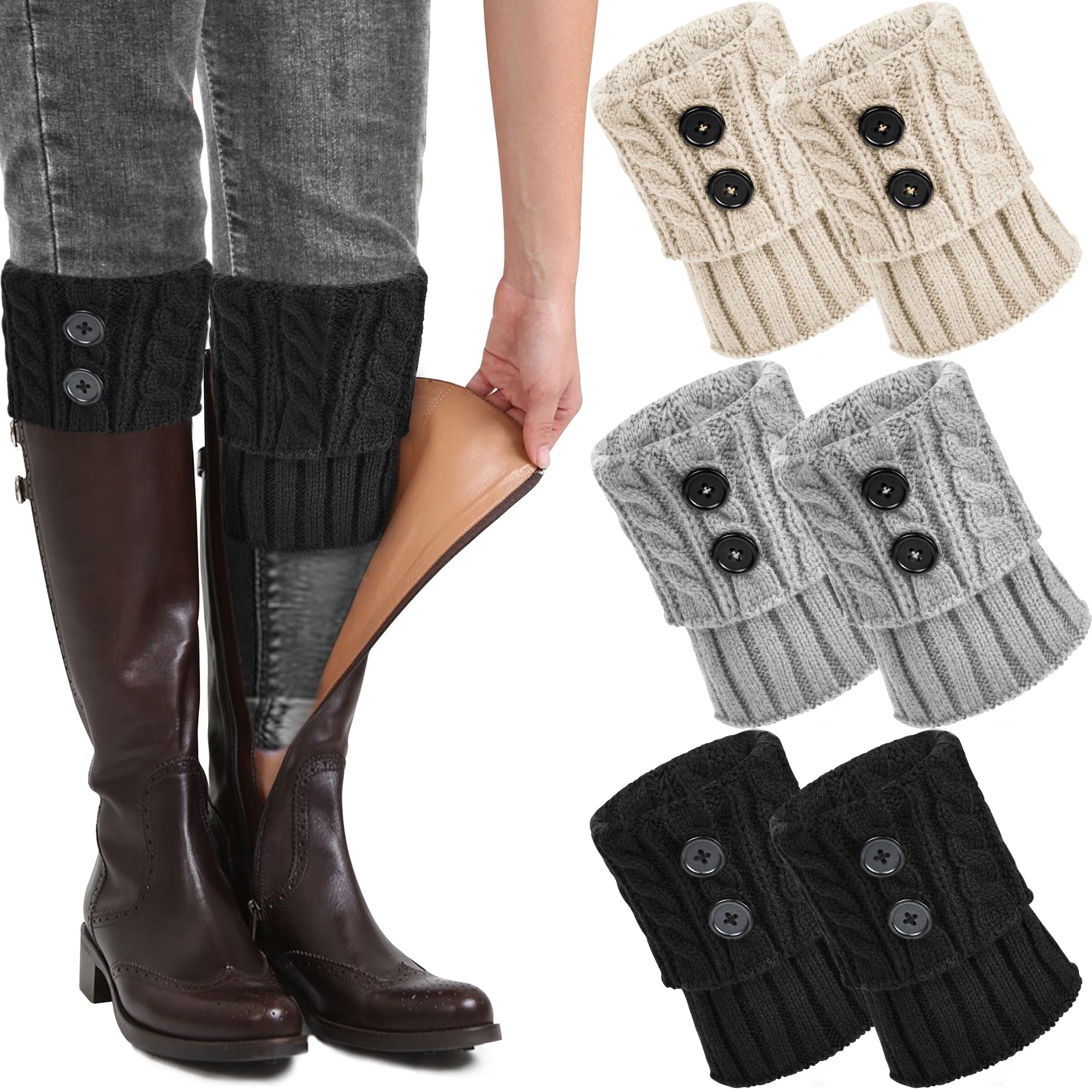 2 Paires De Guêtres Femme - Jambières Chaudes Tricotées Pour Hiver - Confortables Et Élégantes