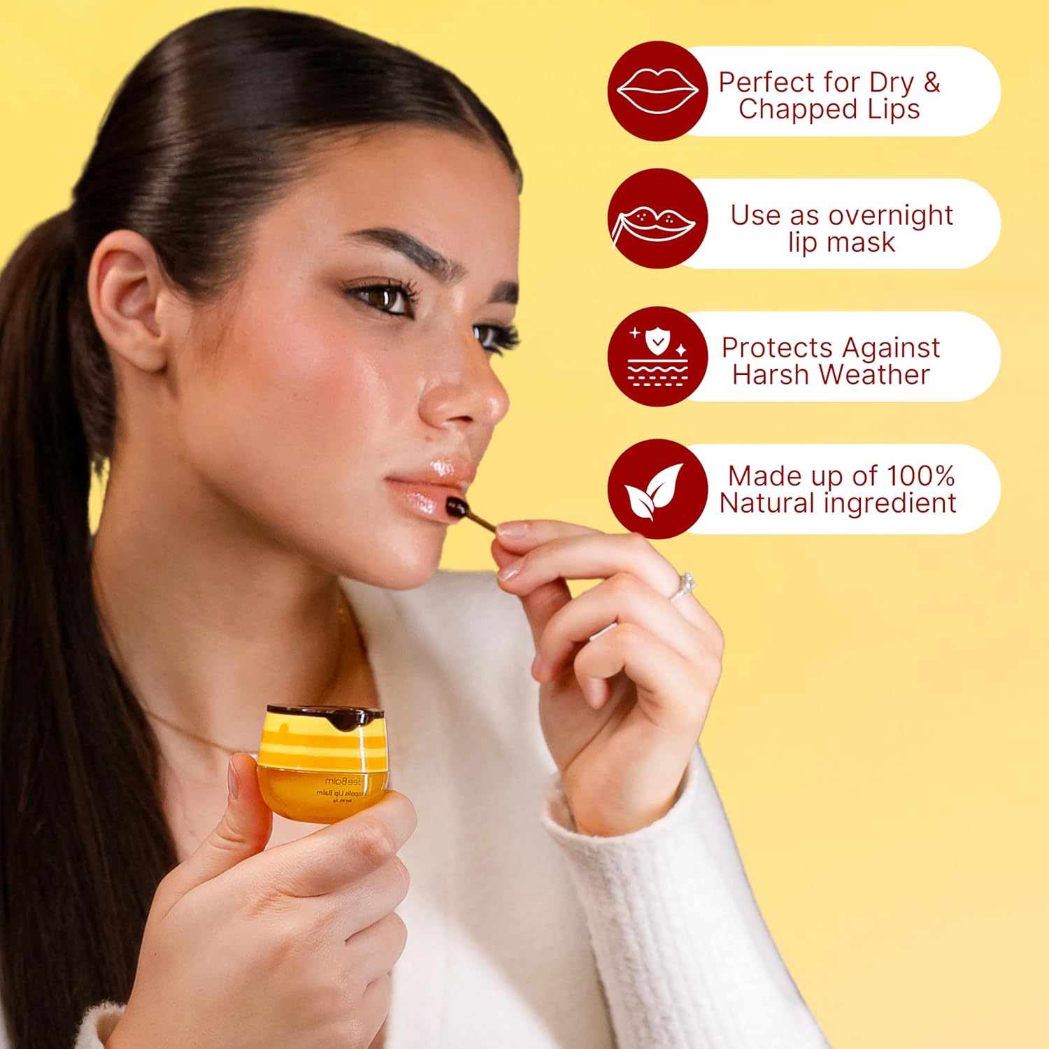 Original My Bee Balm Lip Balm – Hydrating Lip Care with Watermelon, Strawberry & Honey Pot – Moisturizing Balm for Dry, Chapped & Cracked Lips with Propolis, Honey & Vitamin E