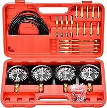 Rlongtou Testeur de Synchronisation de Carburateur avec 4 Chronos de Synchronisation et Tuyaux en Caoutchouc Dépressiomètre Moto pour 4 Cylindres Moto Voiture