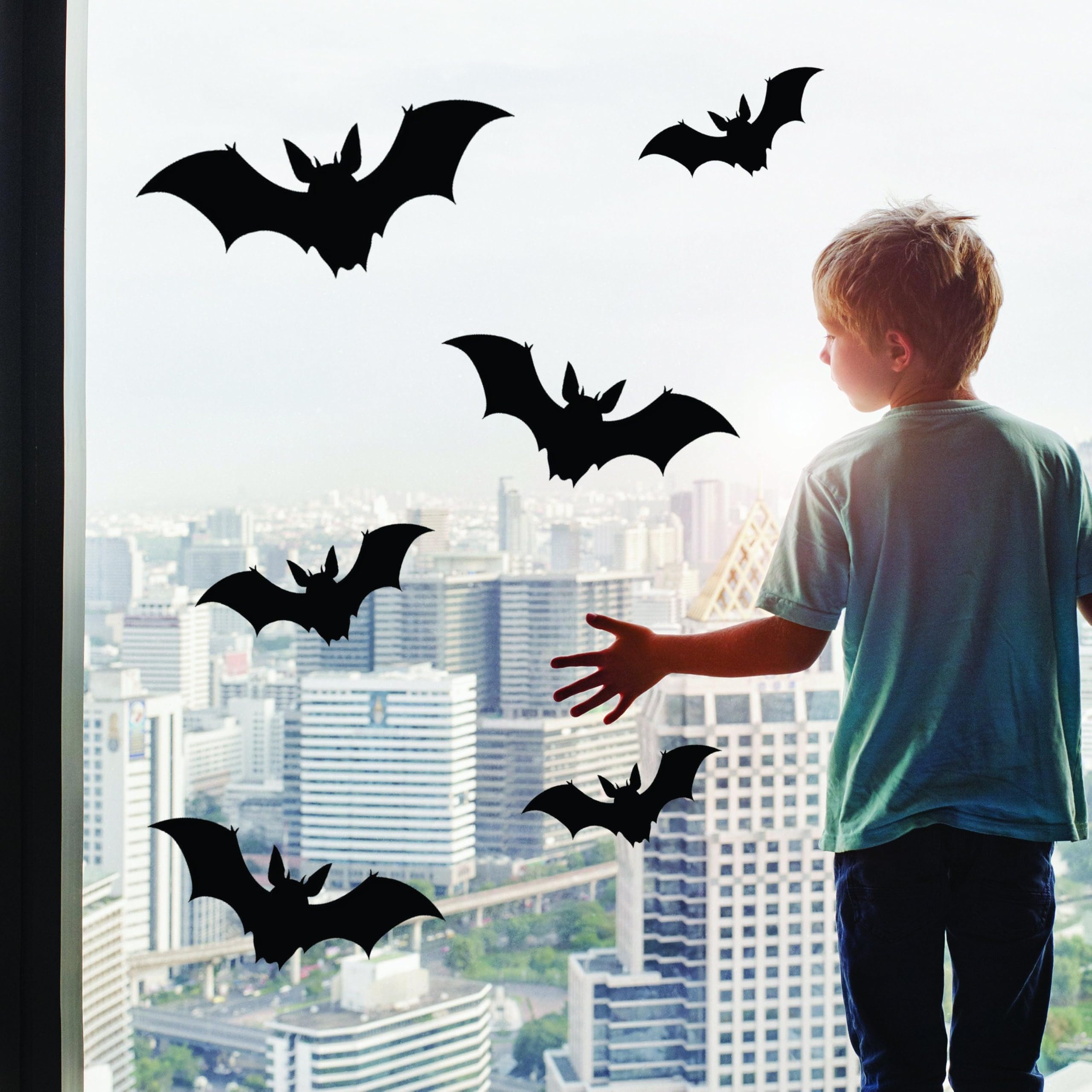 25 x naklejki na okna nietoperzy halloweenowych – naklejki na okna na 31 października 25 cm