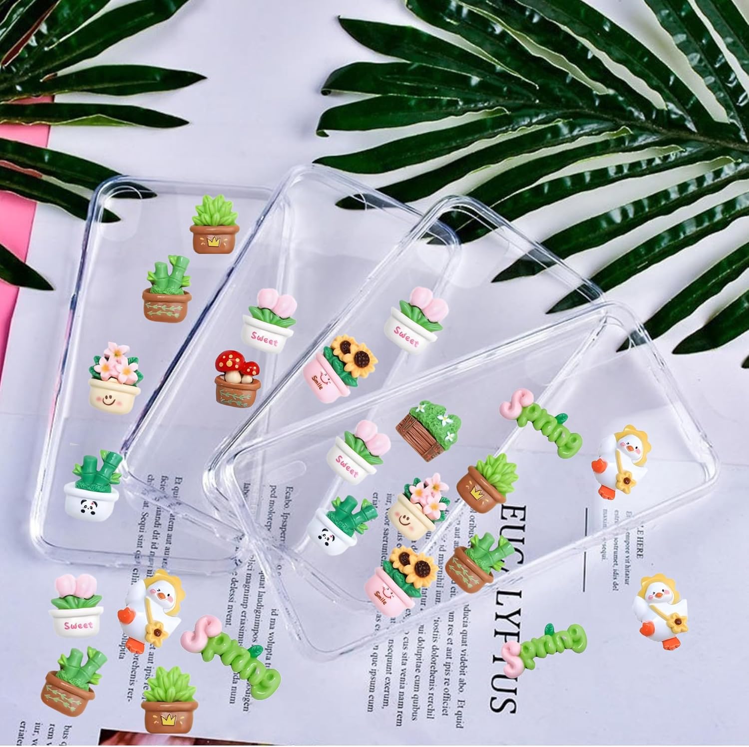 10pcs Plant-Themed Resin Flatback Charms – 3D Rose & Sunflower Embellishments with Bamboo and Happy Duck Designs for DIY Scrapbooking, Jewelry Making, Hair Accessories, Phone Case Decorations & Crafts - Image 3