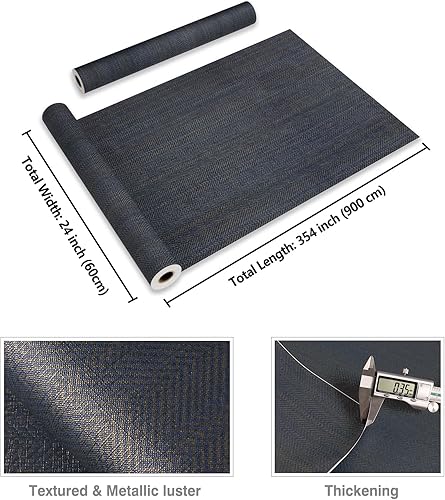Miniatura 24 de CRE8TIVE Papel tapiz de pasto negro dorado para despegar y pegar, papel tapiz metálico de espiga con textura, autoadhesivo, tela extraíble, papel