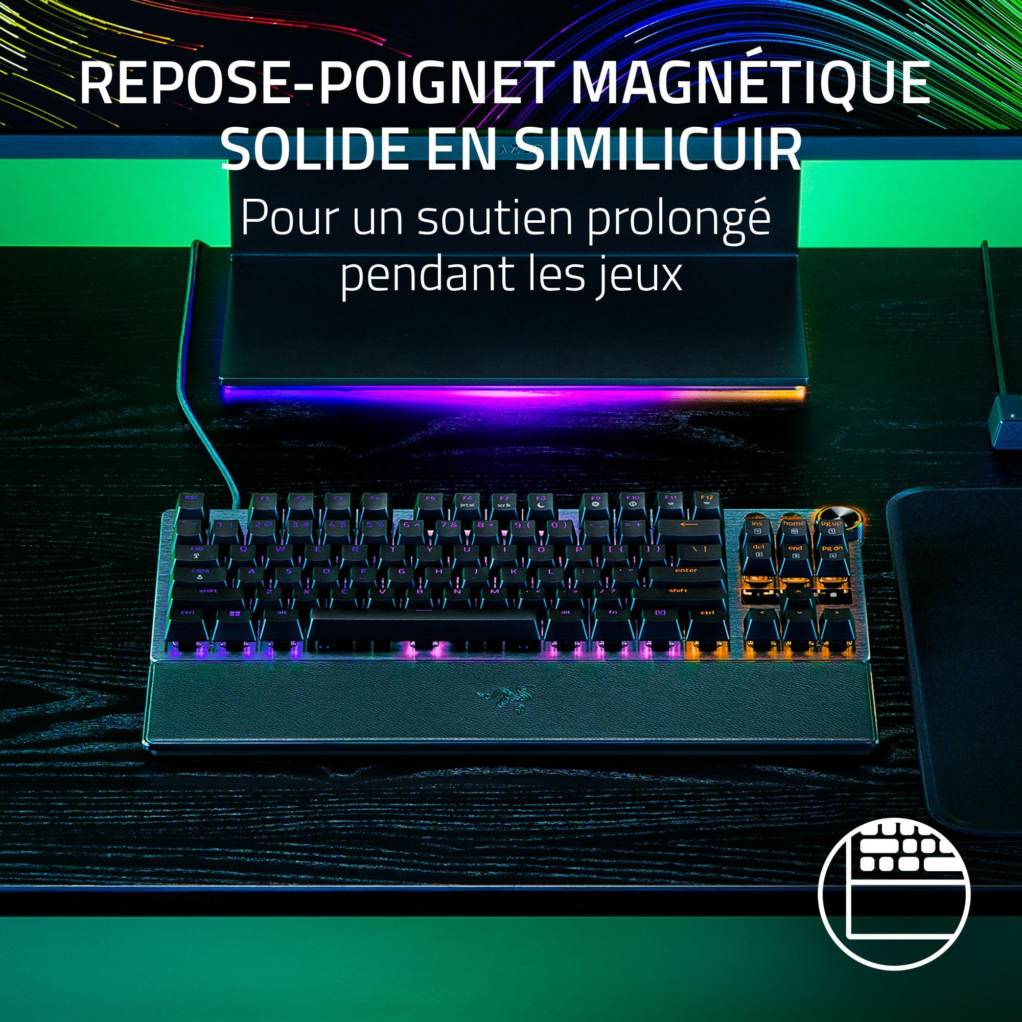 Razer Huntsman V3 Pro TKL (Switches Analog) - Clavier Gamer Tenkeyless (Switches Optiques Analogiques réglables de 0,1 à 4,0mm, Déclenchement Rapide, Touches en PBT Doubleshot) Clavier AZERTY| Noir