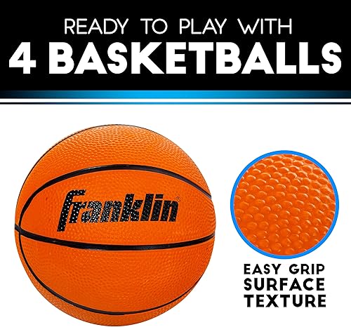 Miniatura 4 de Franklin Sports Juego de aro de baloncesto doble interior - Marcador electrónico + 4 pelotas de baloncesto - Arcada de tiro para 2 jugadores