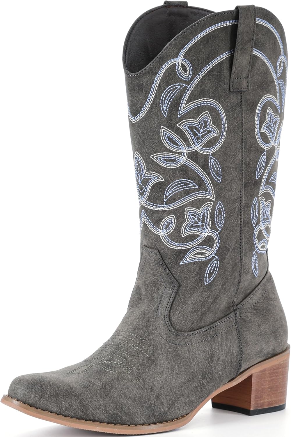IXU Cowboy Boots For Women Wide Calf Pointy Toe Cowgirl Mid Calf... - Picture 19 of 55