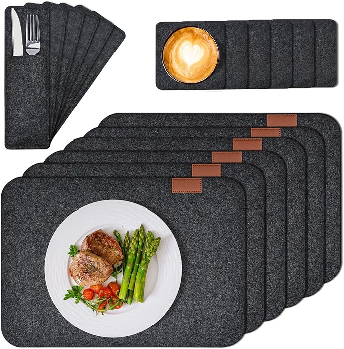 MumdoYAL Placemats placemats afwasbaar 18 stuks 6 placemats 6