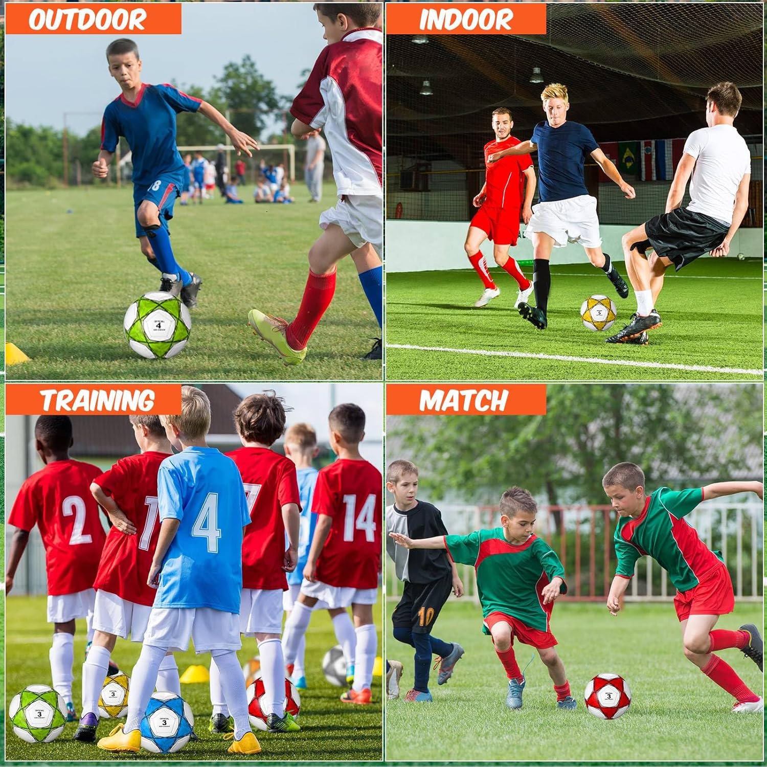 Deekin 12 Pcs Soccer Balls Bulk with Pump Deflated Sizes 3, 4, 5, Official Size Sport Soccer Ball Training Ball for Kids Youth Adult Game Match School Training Accessories Party Gift - Image 5