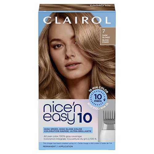 Clairol Nice'N Easy 10 Permanent Hair Dye, 7 Dark Blonde | Pack of 1