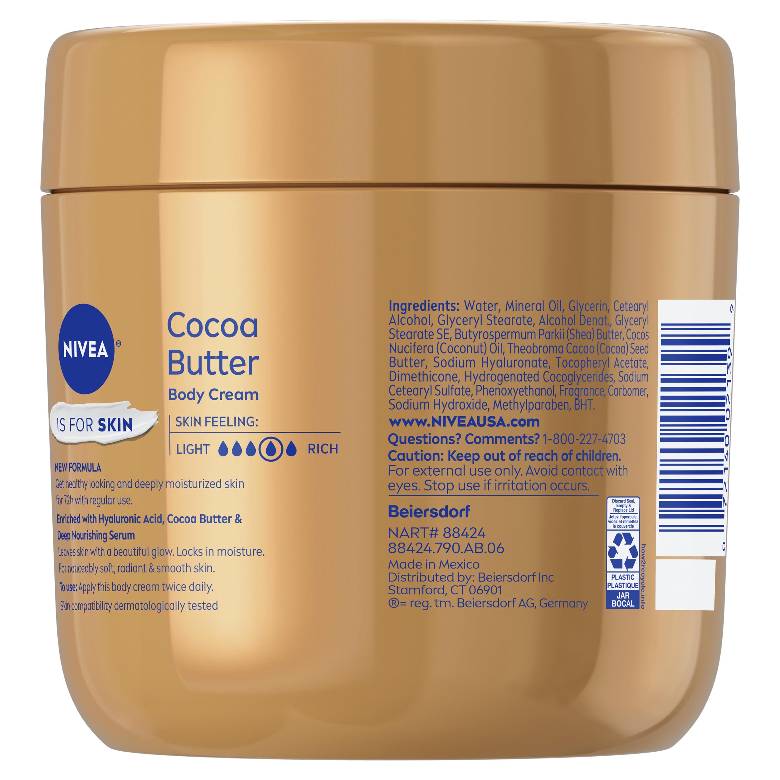 Nivea Crème corporelle au beurre de cacao, 450 ml