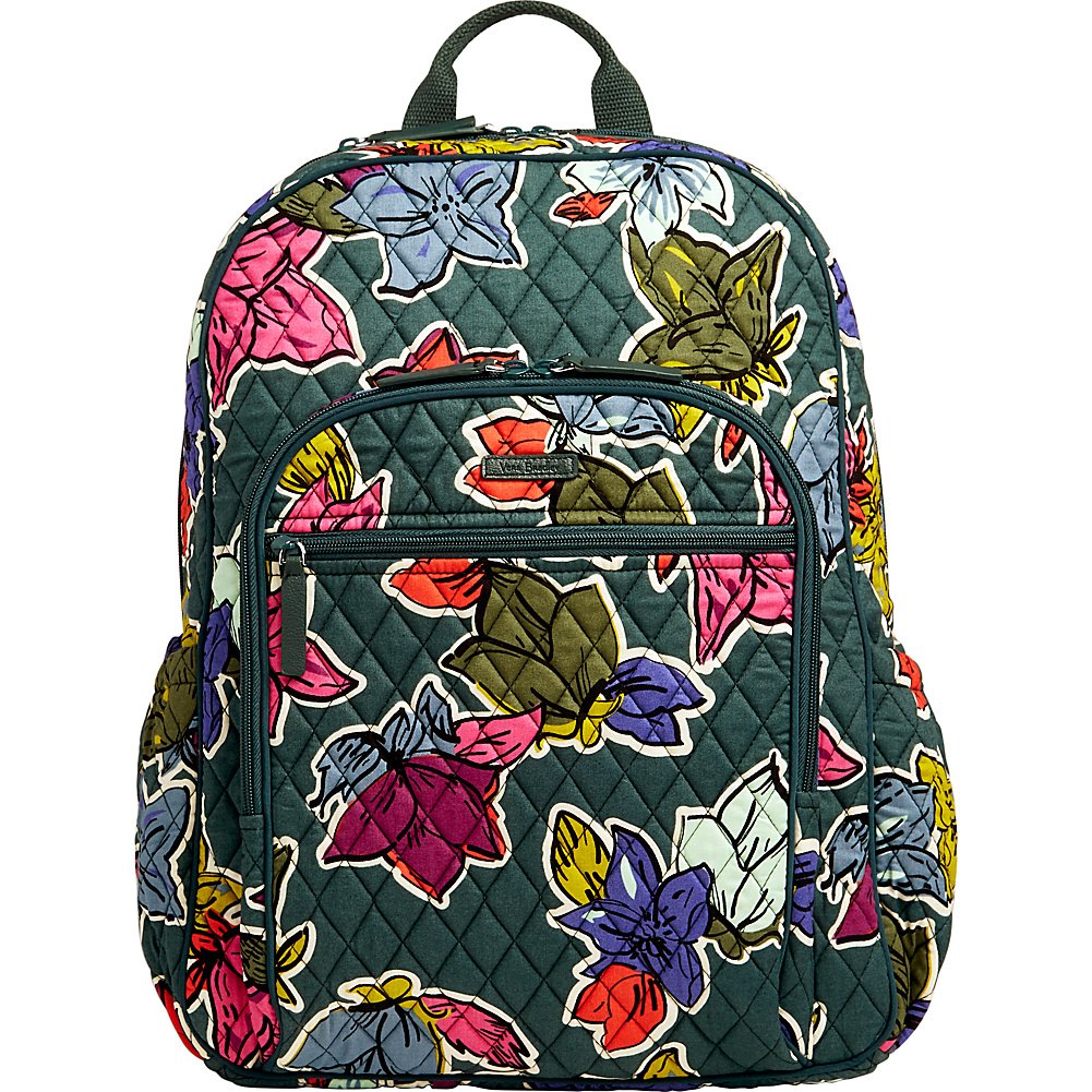 vera bradley campus tech backpack falling flowers signature cotton