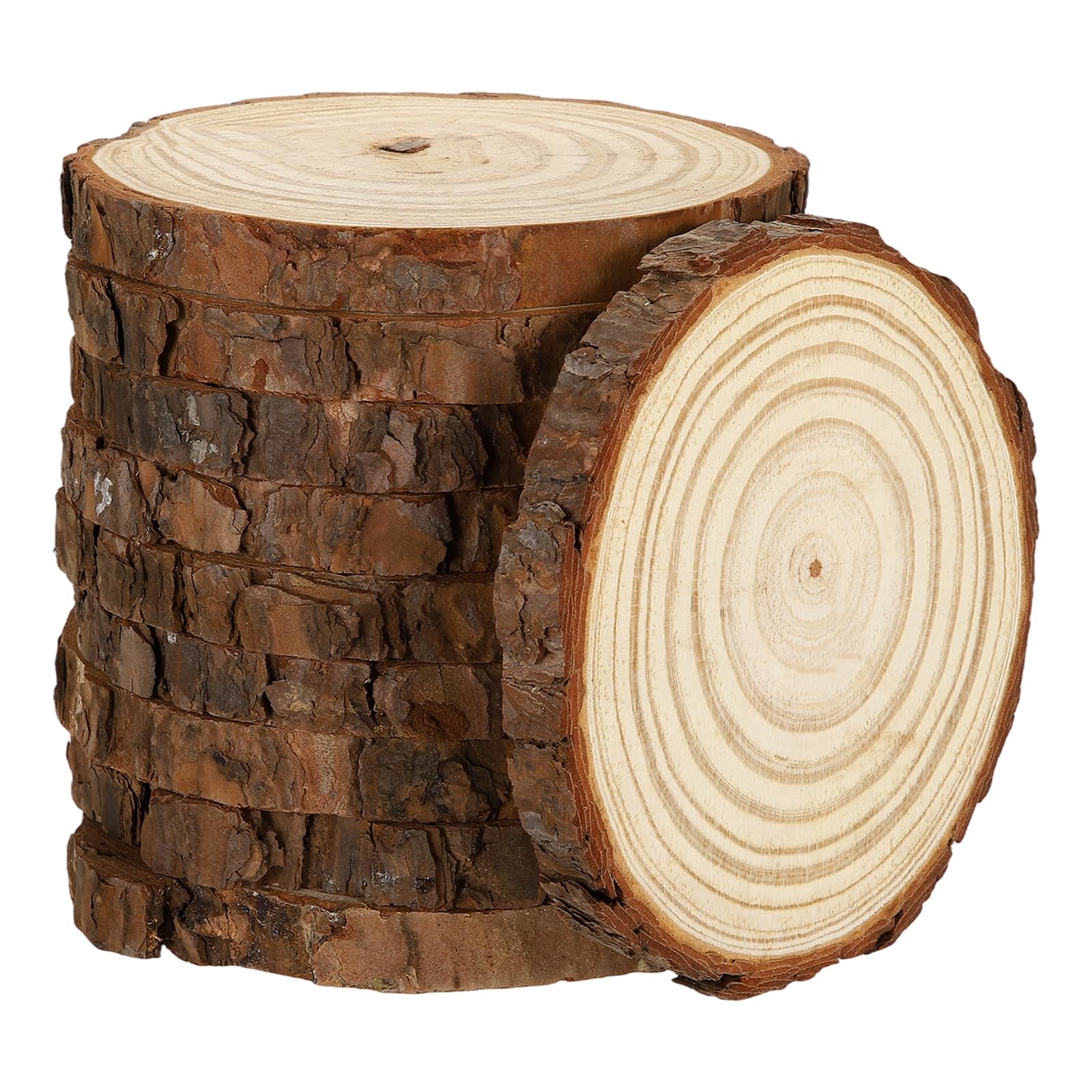 Tranches de bois brut de 14cm pour dessous de verre rustiques et ornements de Noël créatifs